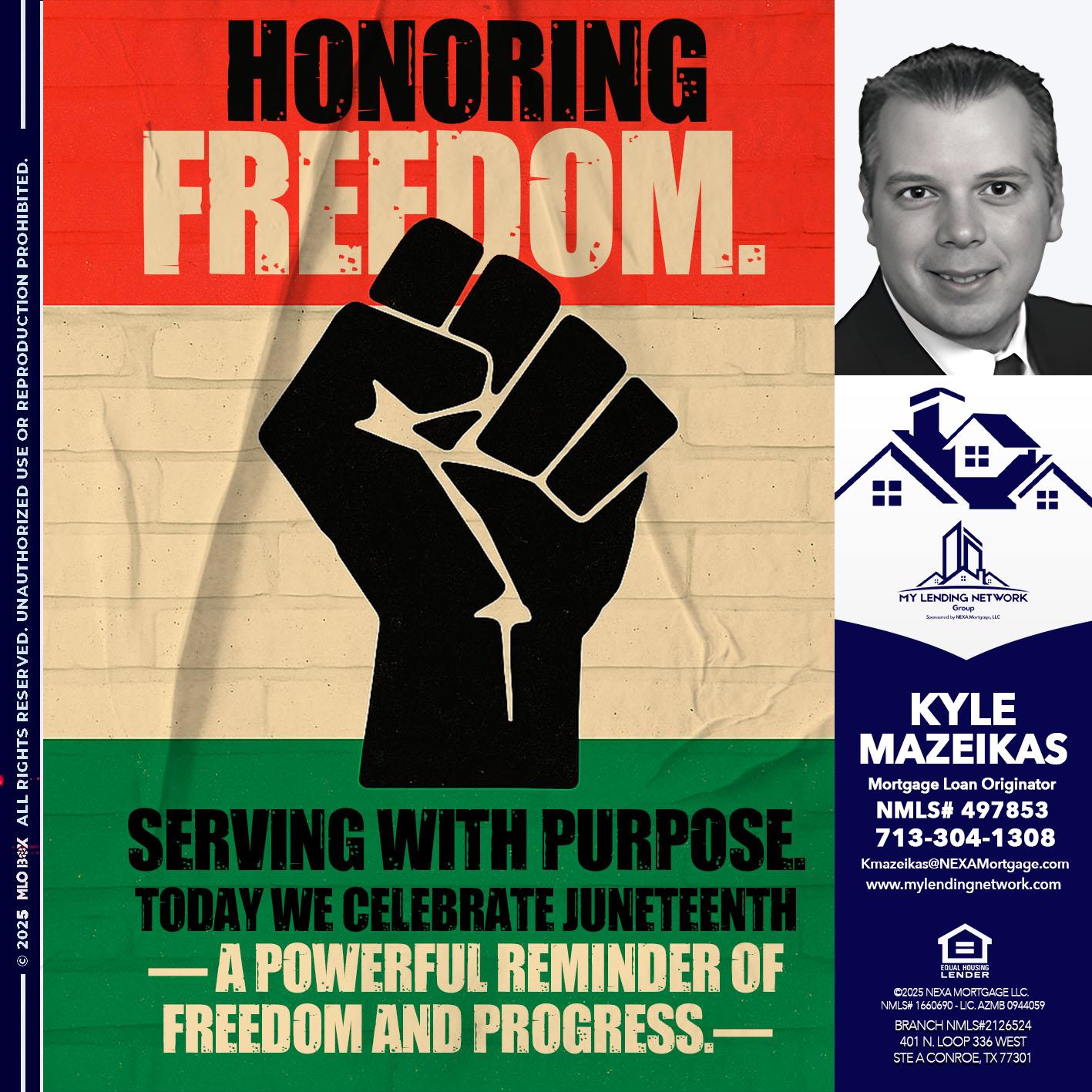 HONORING FREEDOM - Kyle Mazeikas -Branch Manager / Mortgage Advisor