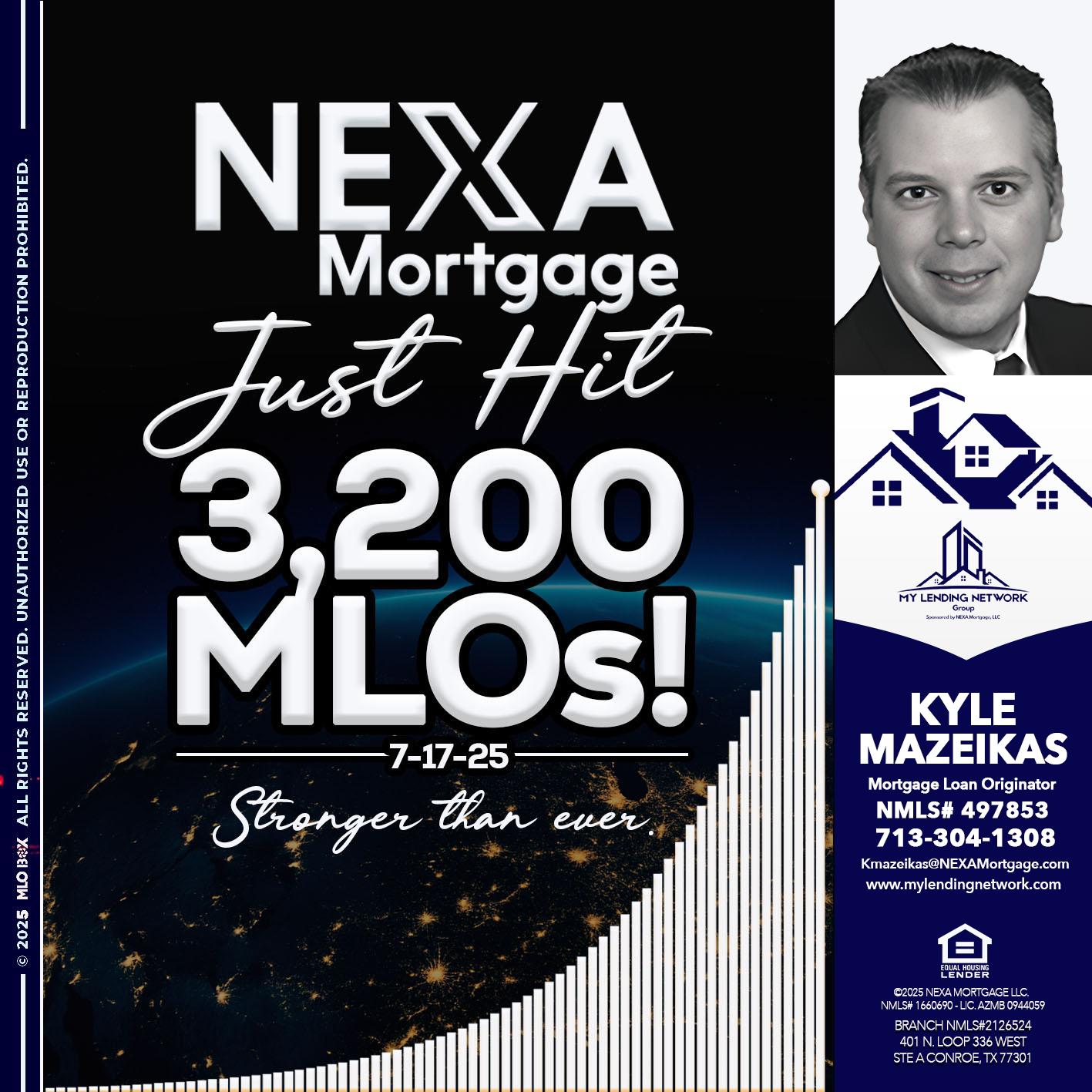 3200 MLOs - Kyle Mazeikas -Branch Manager / Mortgage Advisor