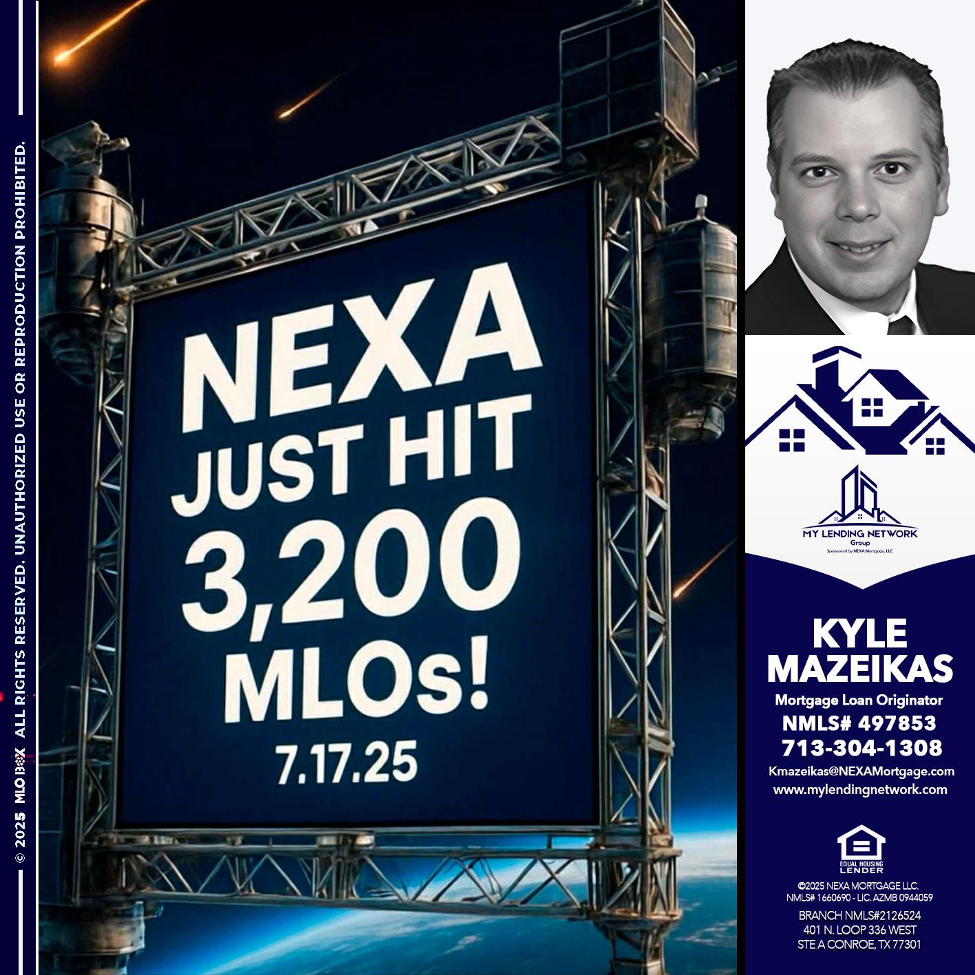 NEXA JUST HIT 3,200 - Kyle Mazeikas -Branch Manager / Mortgage Advisor
