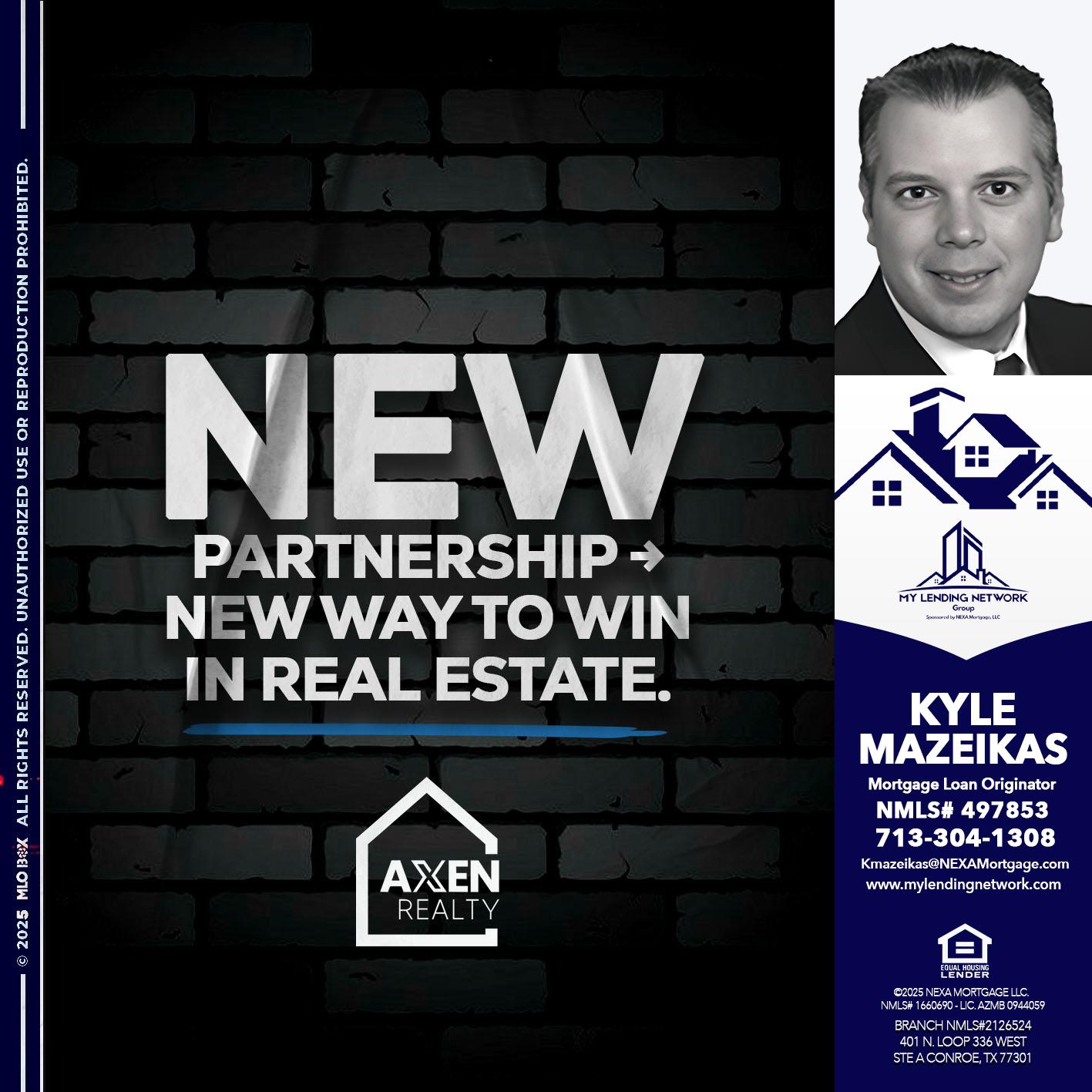 new partnership - Kyle Mazeikas -Branch Manager / Mortgage Advisor