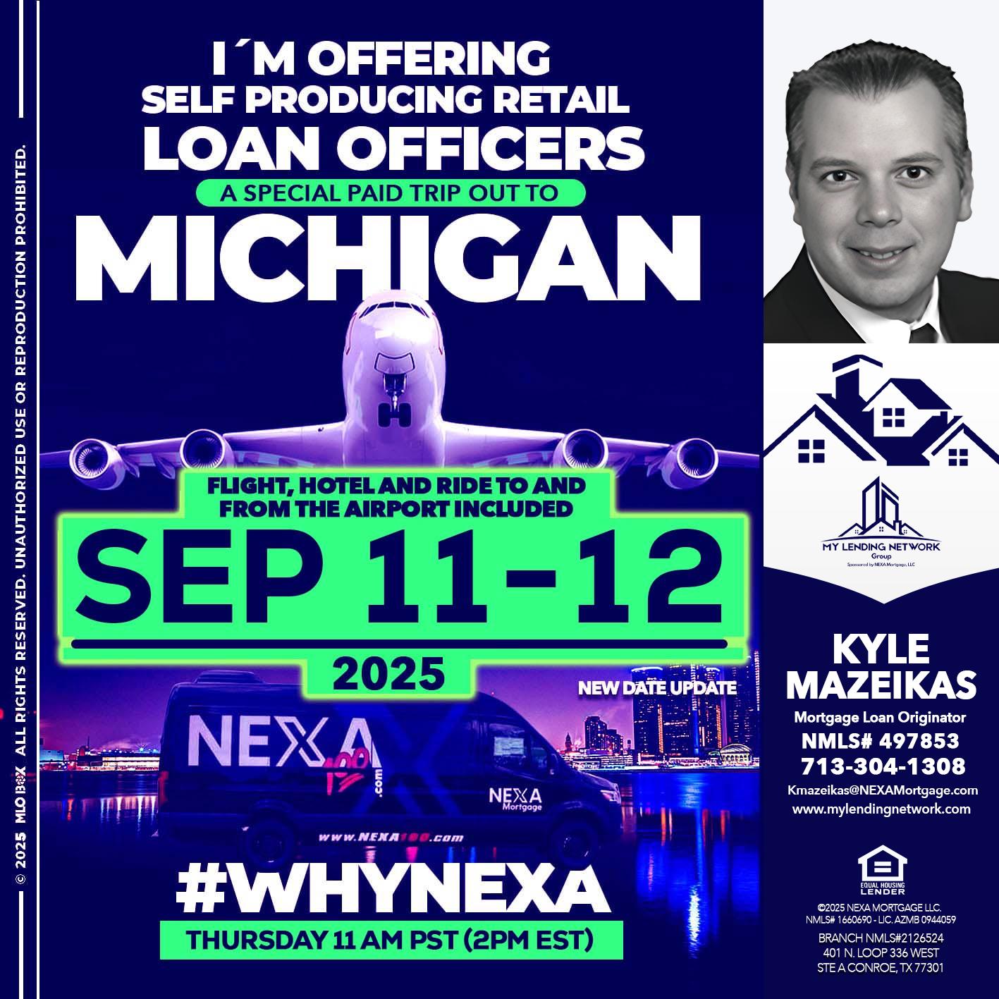 michigan sep 11-12 - Kyle Mazeikas -Branch Manager / Mortgage Advisor