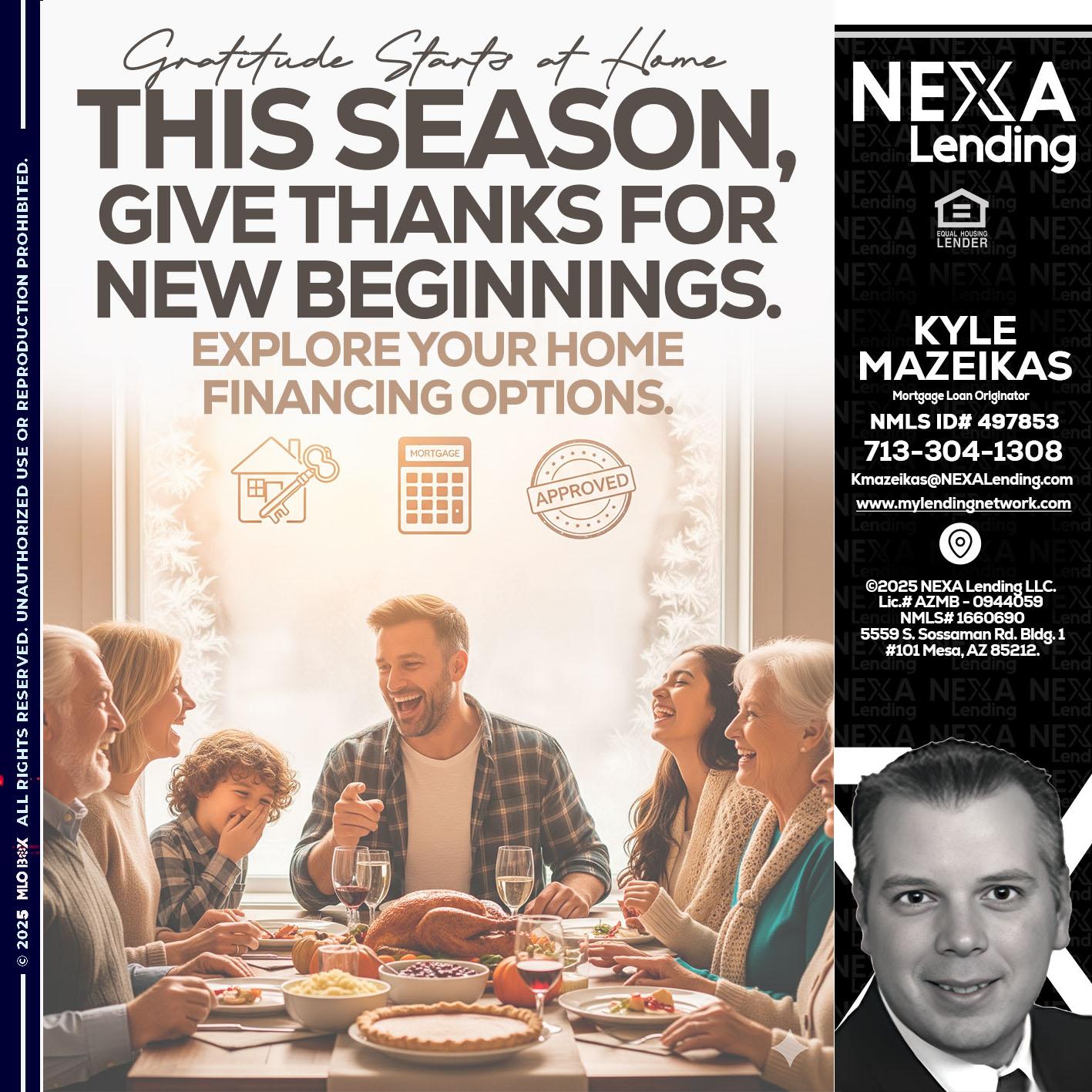 THIS SEASON - Kyle Mazeikas -Branch Manager / Mortgage Advisor