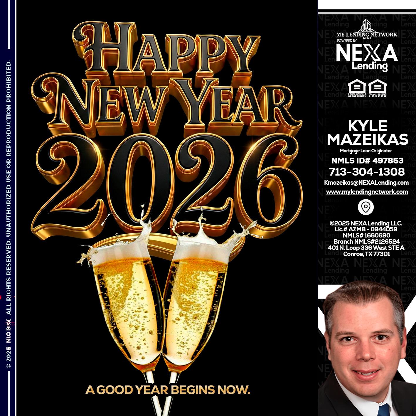 happy new year 2026 - Kyle Mazeikas -Branch Manager / Mortgage Advisor