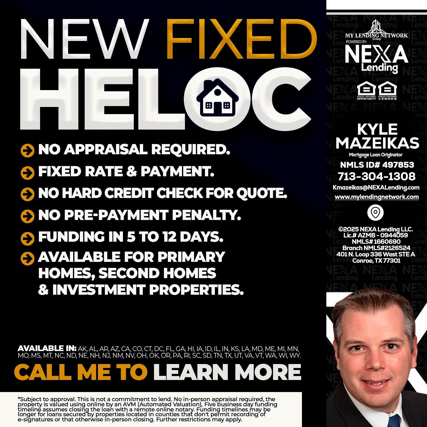 HELOC - Kyle Mazeikas -Branch Manager / Mortgage Advisor