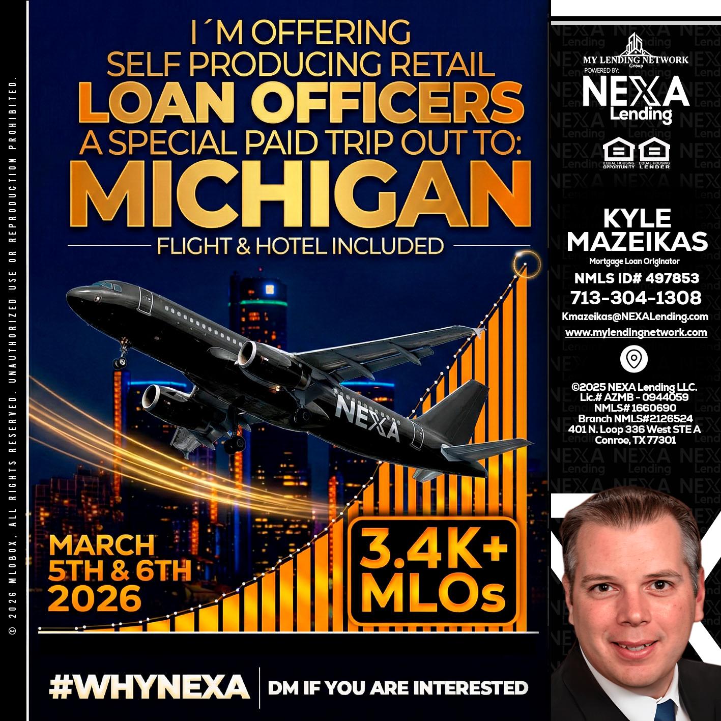 MICHIGAN - Kyle Mazeikas -Branch Manager / Mortgage Advisor