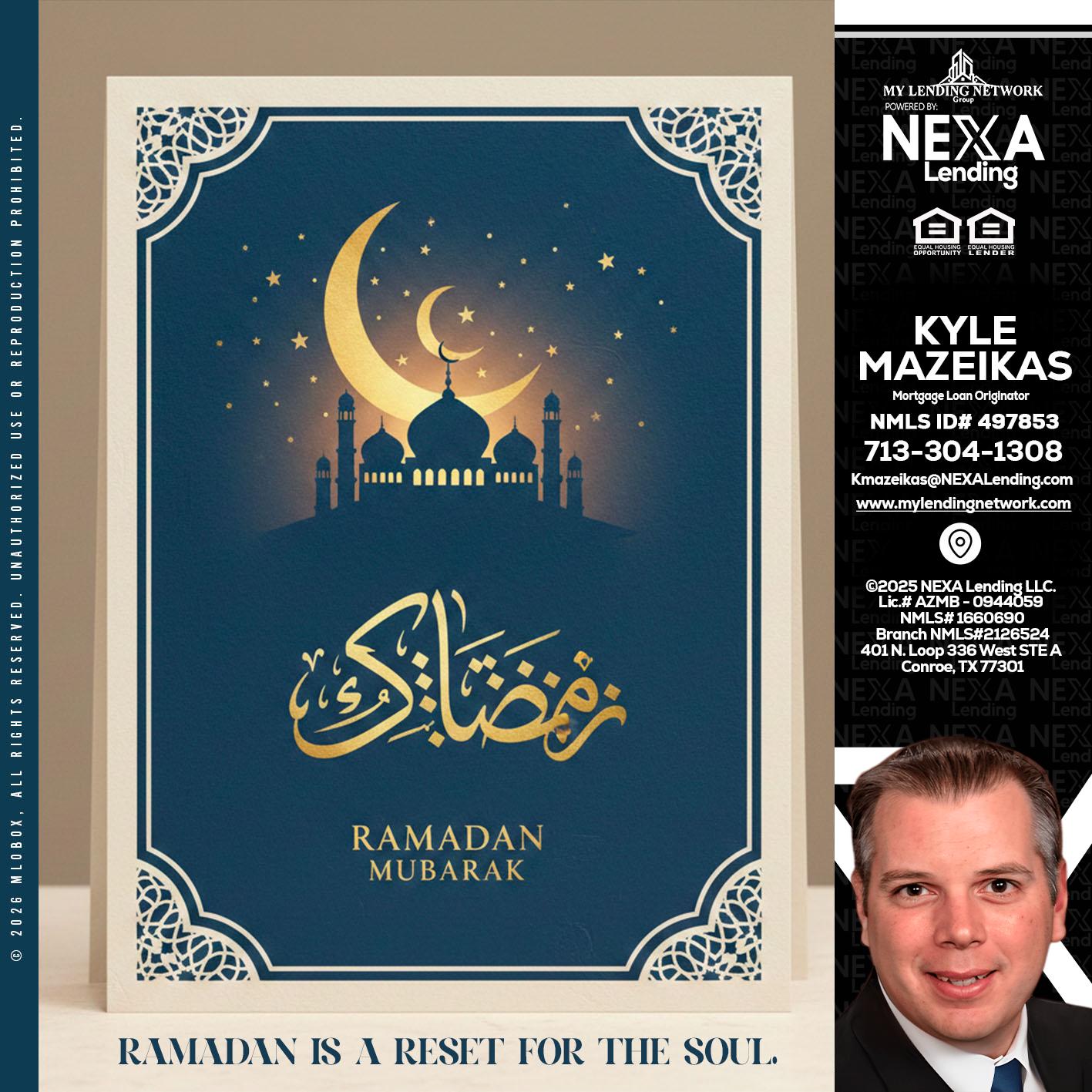 HAPPY RAMADAN - Kyle Mazeikas -Branch Manager / Mortgage Advisor