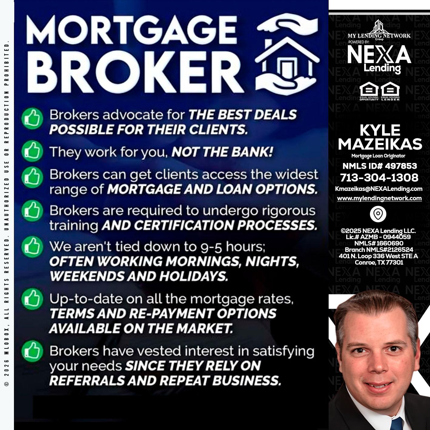 MORTGAGE BROKER - Kyle Mazeikas -Branch Manager / Mortgage Advisor