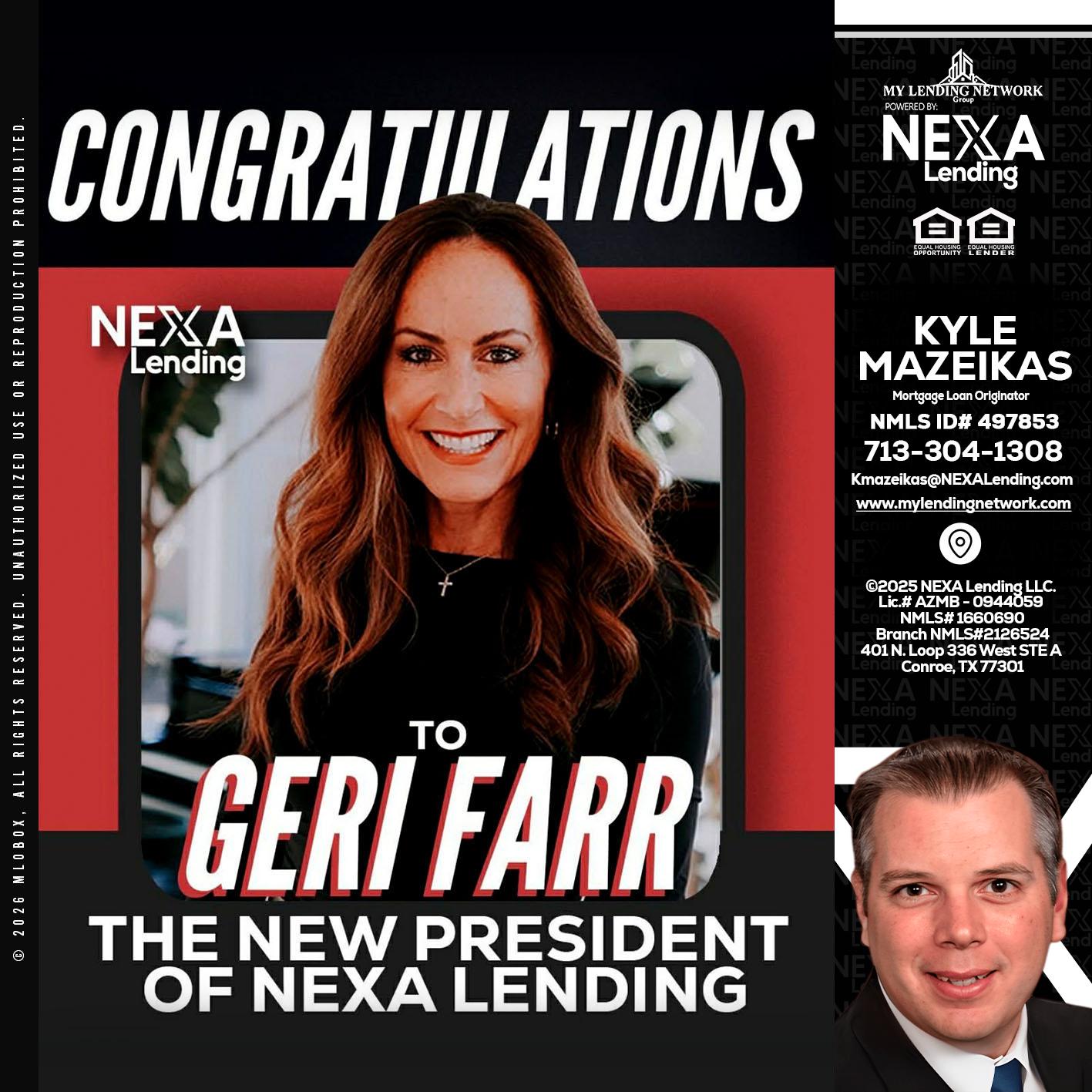 CONGRATULATIONS - Kyle Mazeikas -Branch Manager / Mortgage Advisor