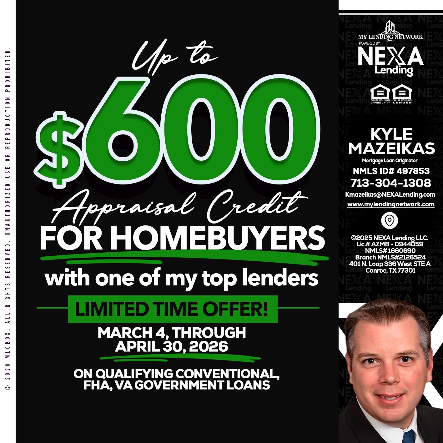 UP TO 600 - Kyle Mazeikas -Branch Manager / Mortgage Advisor