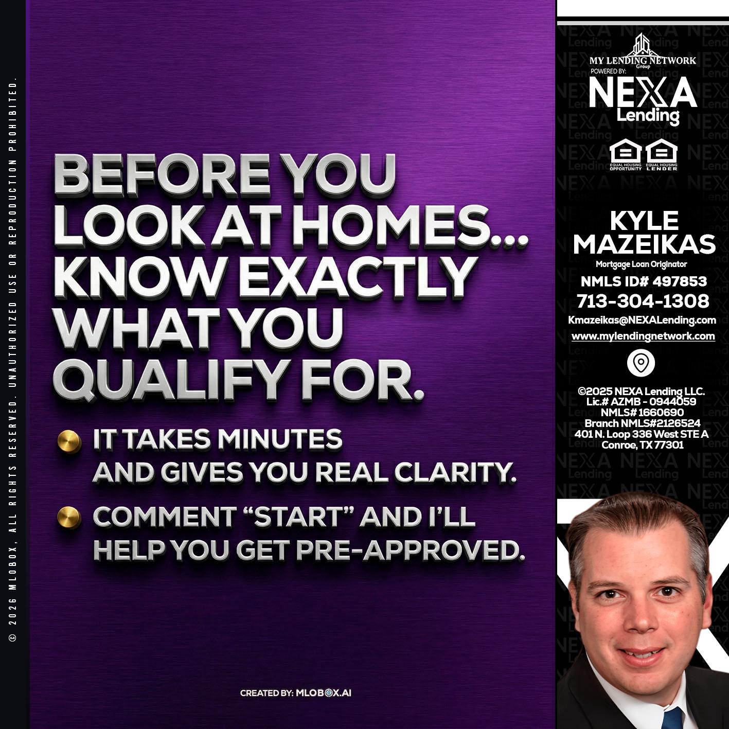 BEFORE YOU - Kyle Mazeikas -Branch Manager / Mortgage Advisor