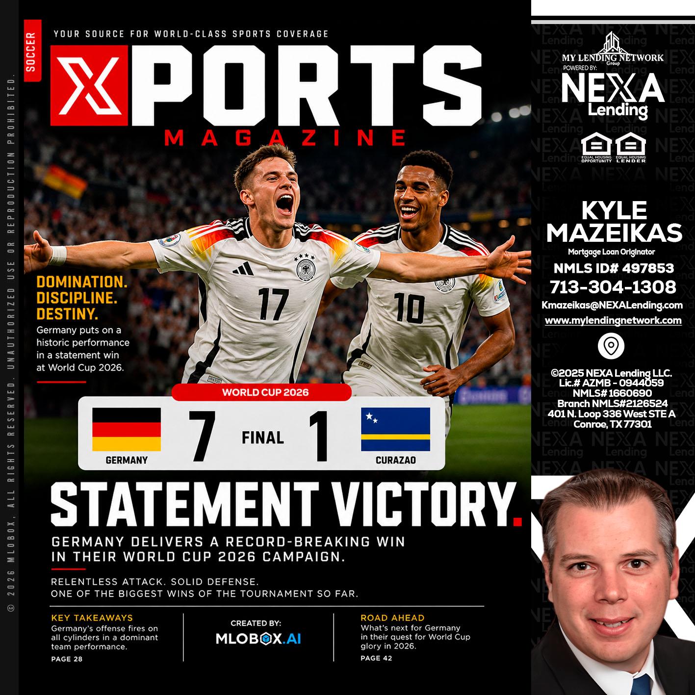 GERMANY VS CURASSAO (7-1) - Kyle Mazeikas -Branch Manager / Mortgage Advisor