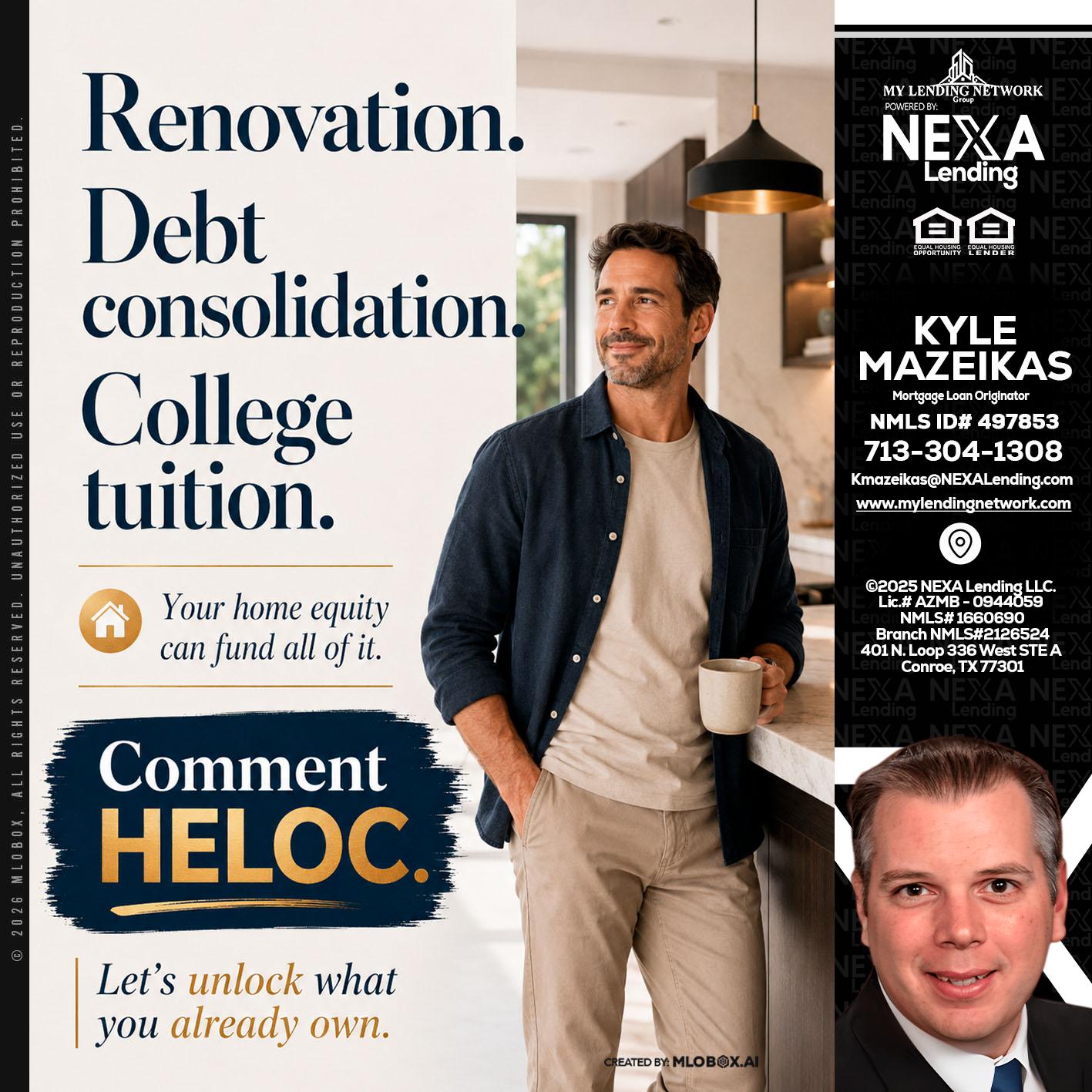RENOVATION DEBT - Kyle Mazeikas -Branch Manager / Mortgage Advisor